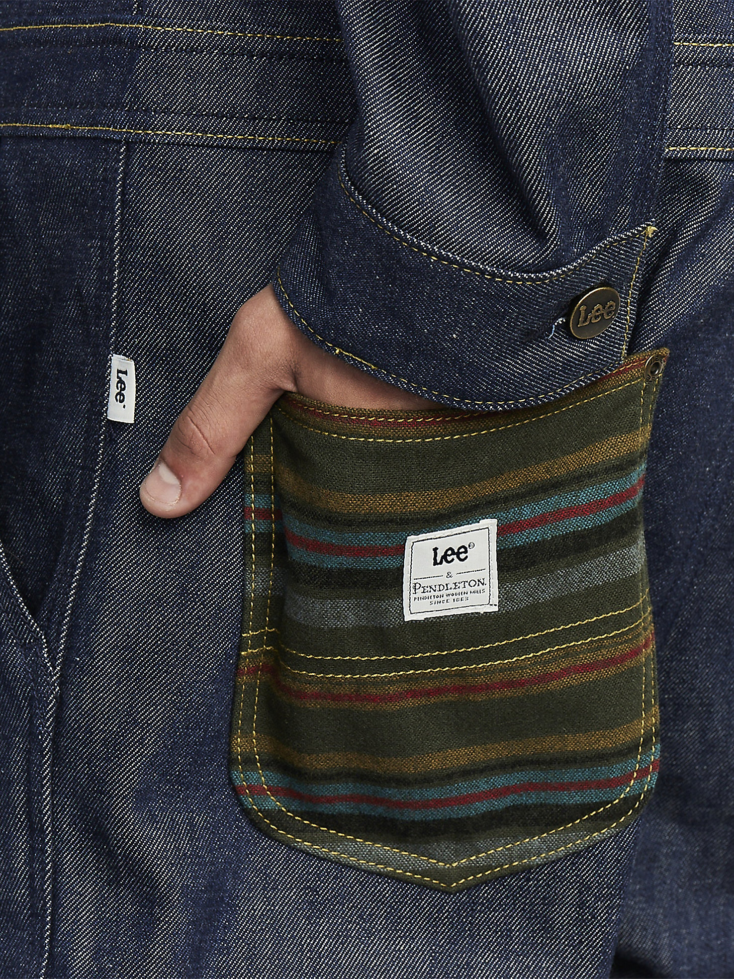 Men's Lee® x Pendleton® Union-Alls™ in Raw with Piecing alternative view 4