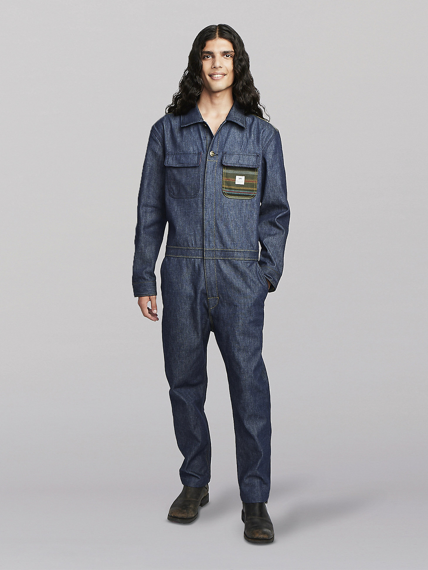 Men's Lee® x Pendleton® Union-Alls™ in Raw with Piecing main view