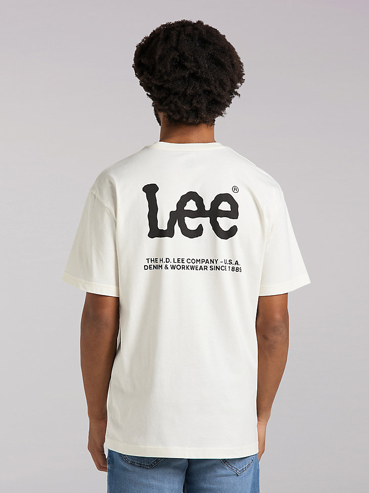Men's Lee European Collection Logo Graphic Tee in Pale Khaki alternative view 2