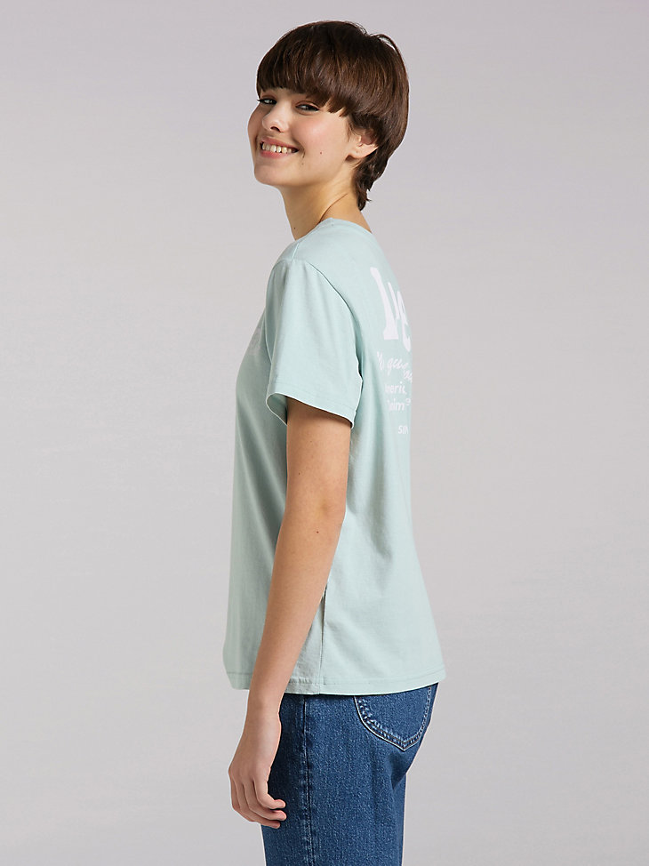 Women's Lee European Collection Spring Graphic Tee in Sea Green alternative view 2
