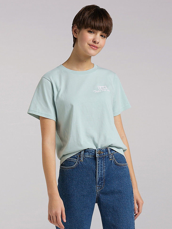 Women's Lee European Collection Spring Graphic Tee in Sea Green main view