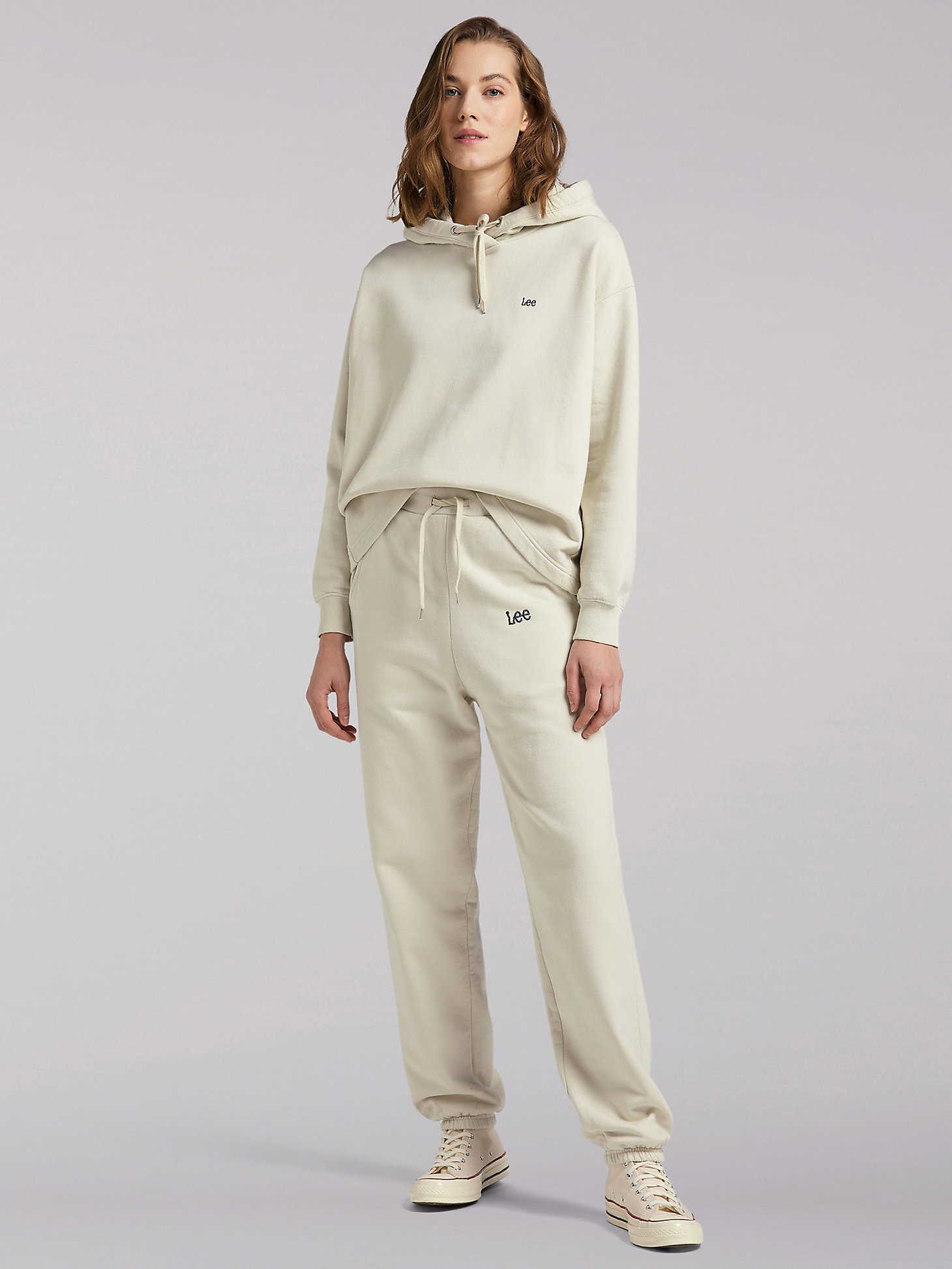 Women's Lee European Collection High Rise Relaxed Sweatpant in Workwear White main view