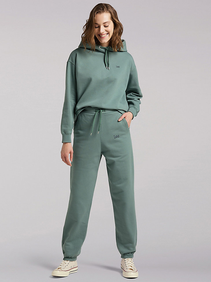 Women's Lee European Collection High Rise Relaxed Sweatpant in Steel Green alternative view