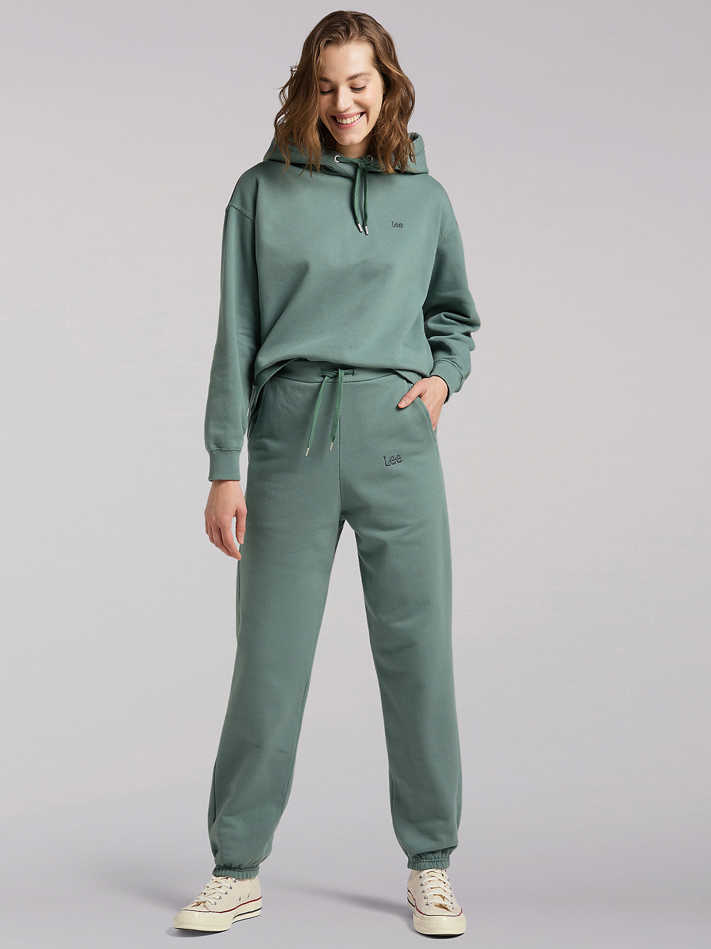 Women's Lee European Collection High Rise Relaxed Sweatpant in Steel Green alternative view 1
