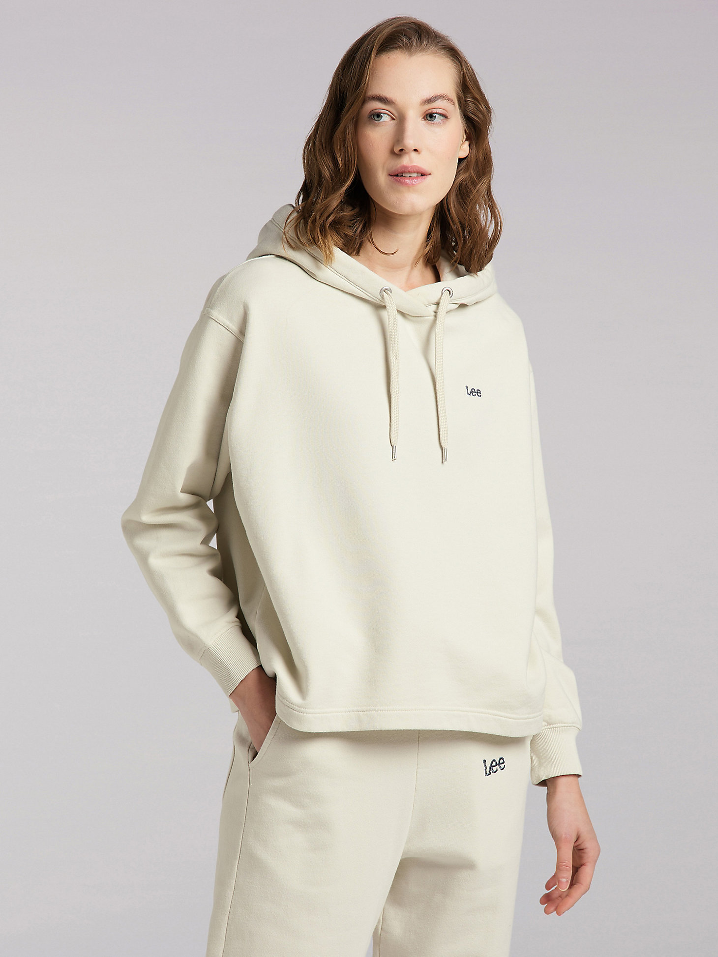 Women's Lee European Collection Loose Hoodie in Workwear White main view