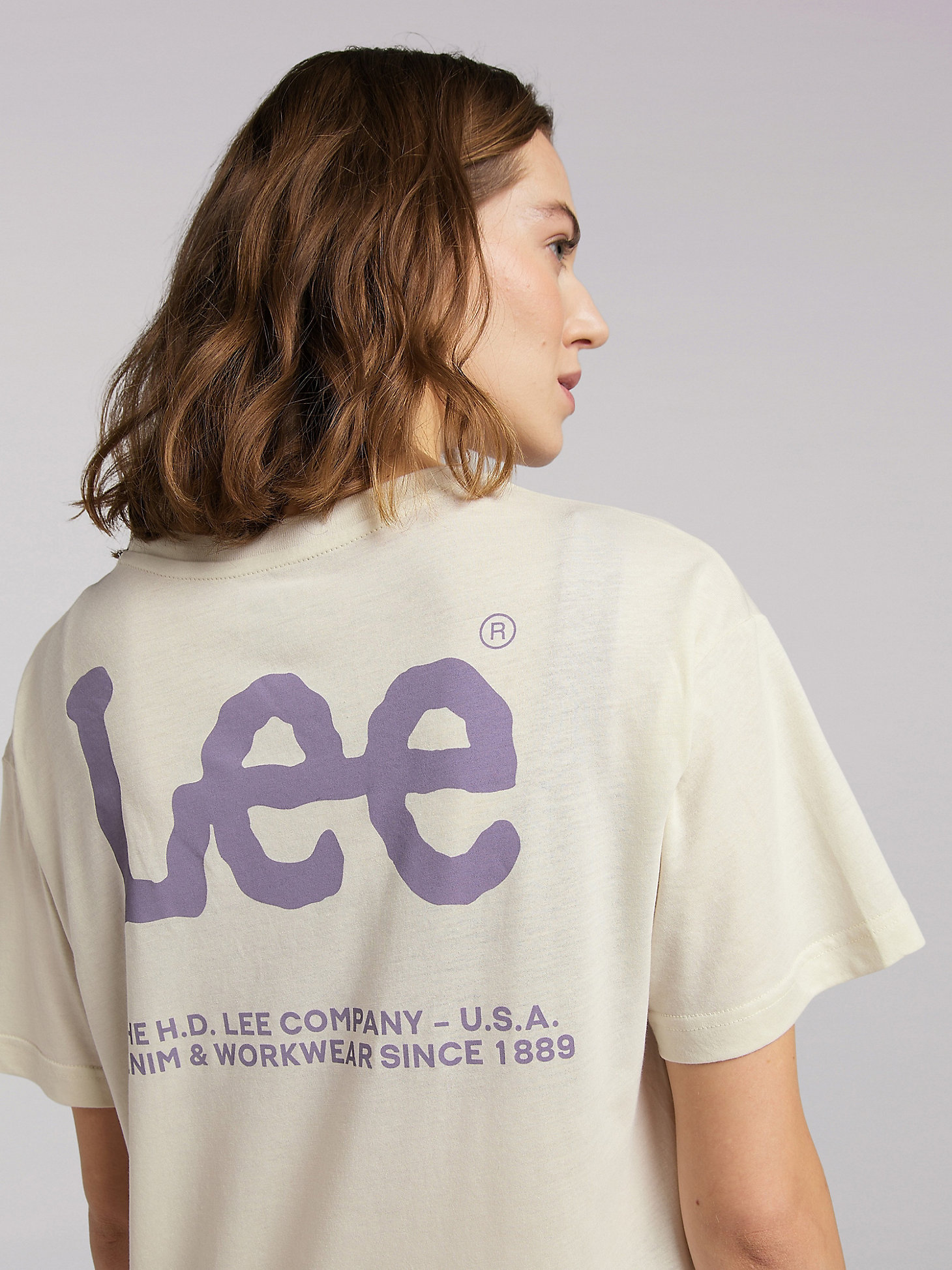 Women's Lee European Collection Relaxed Crew Tee in Workwear White alternative view 3