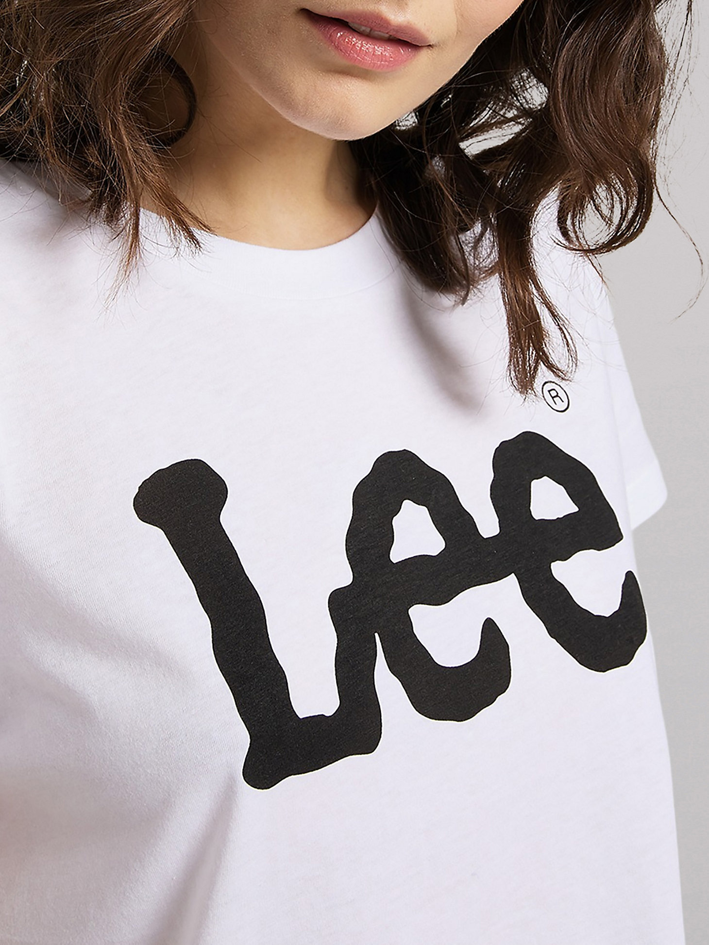Women's Lee European Collection Logo Tee in White alternative view 4