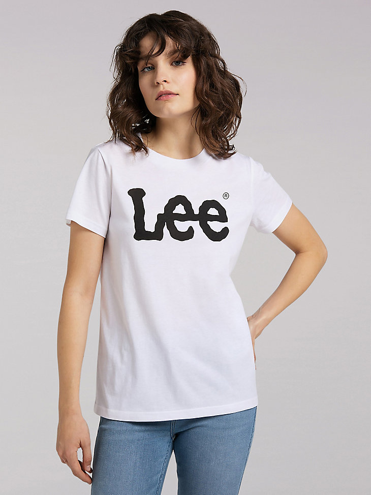 Women's Lee European Collection Logo Tee in White main view