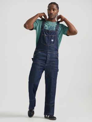 Men Denim Bib Overalls Jeans Loose Jumpsuit with Pocket Pants Work