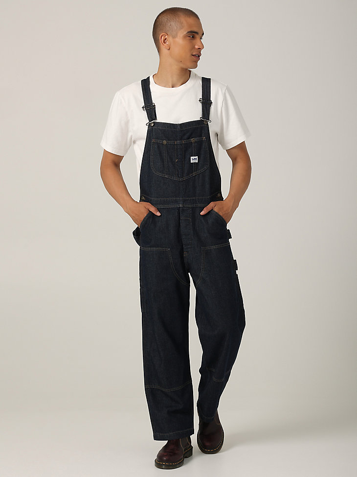 Men's Heritage Relaxed Fit Carpenter Bib Overall in Dark Rinse main view