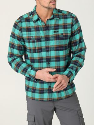 Men's Working West Flannel Plaid Button Down Shirt