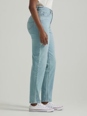 Lee Comfort Waistband Straight Stretch High Waist Mom Jeans Denim