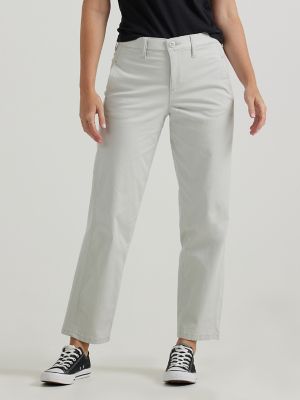 Women's Ultra Lux Relaxed Straight Pant in White Smoke