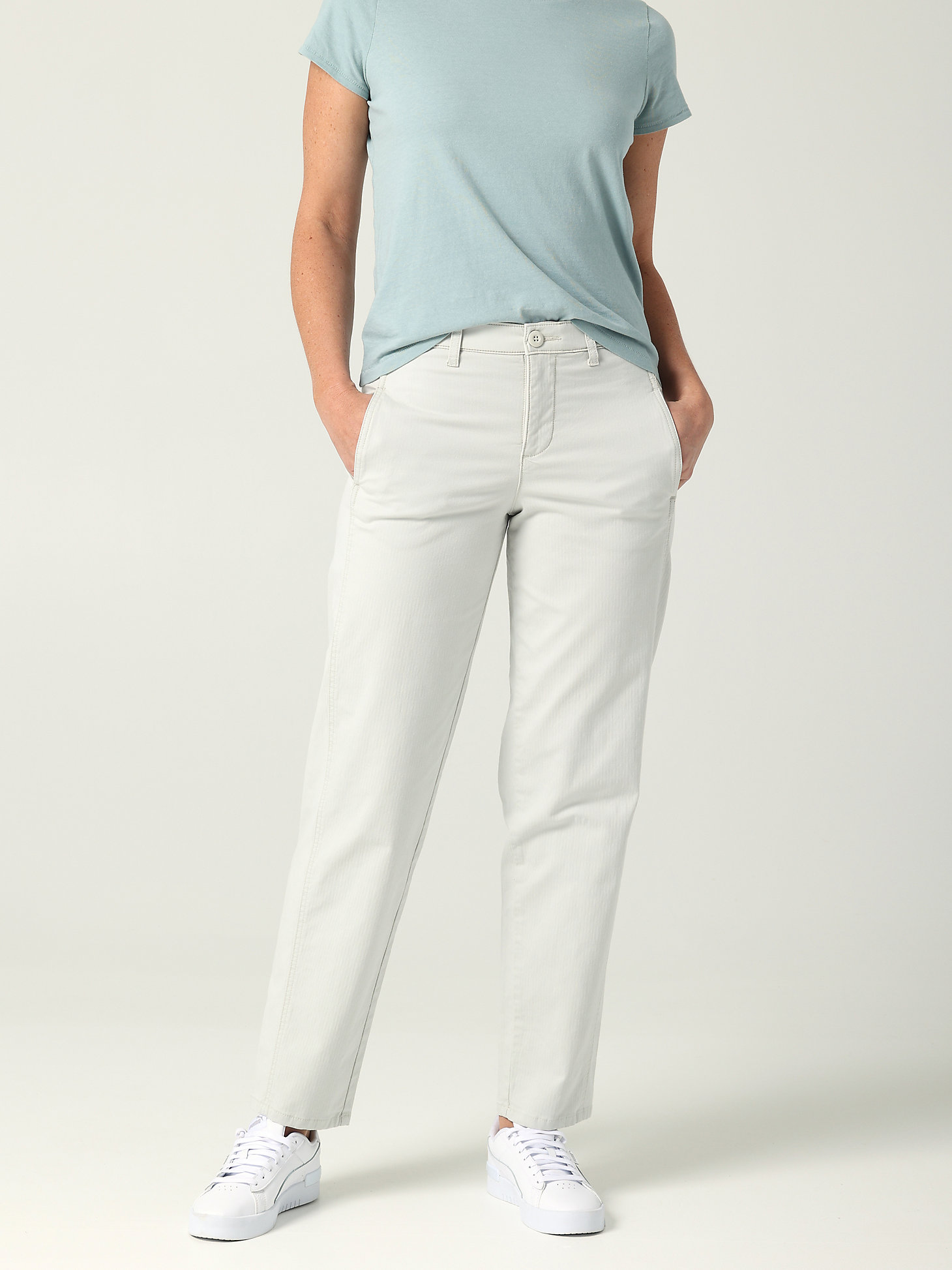Women's Ultra Lux Relaxed Straight Pant in White Smoke main view