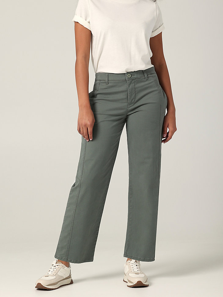 Women's Ultra Lux Relaxed Straight Pant in Fort Green main view