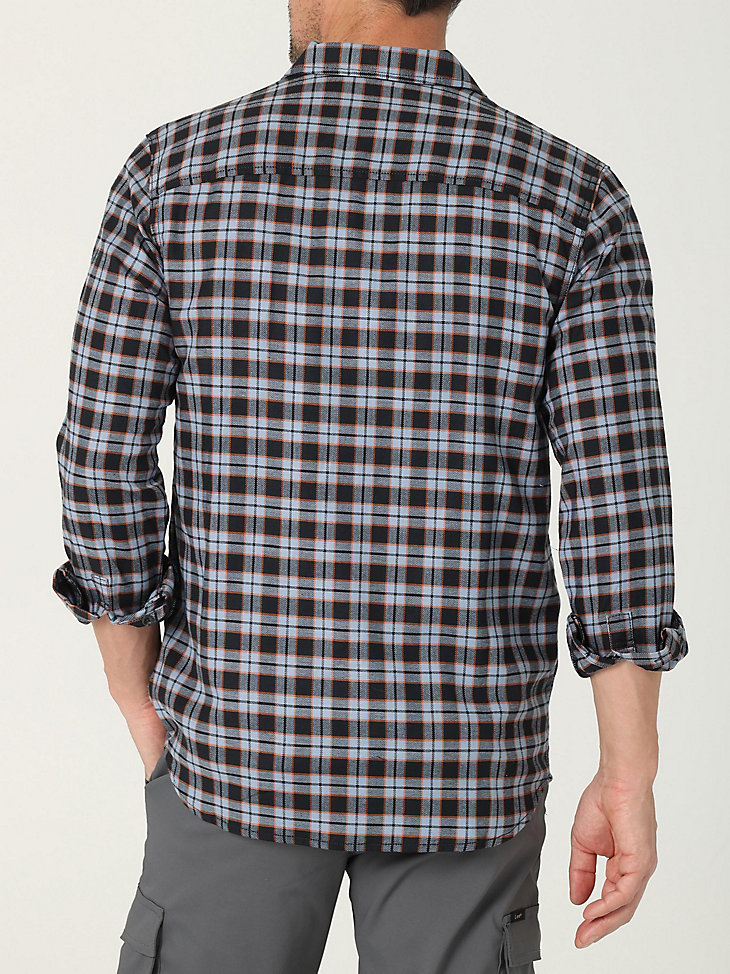 Men's Extreme Motion MVP Classic Stretch Plaid Button Down Shirt in Dreamy Black and Blue Plaid alternative view