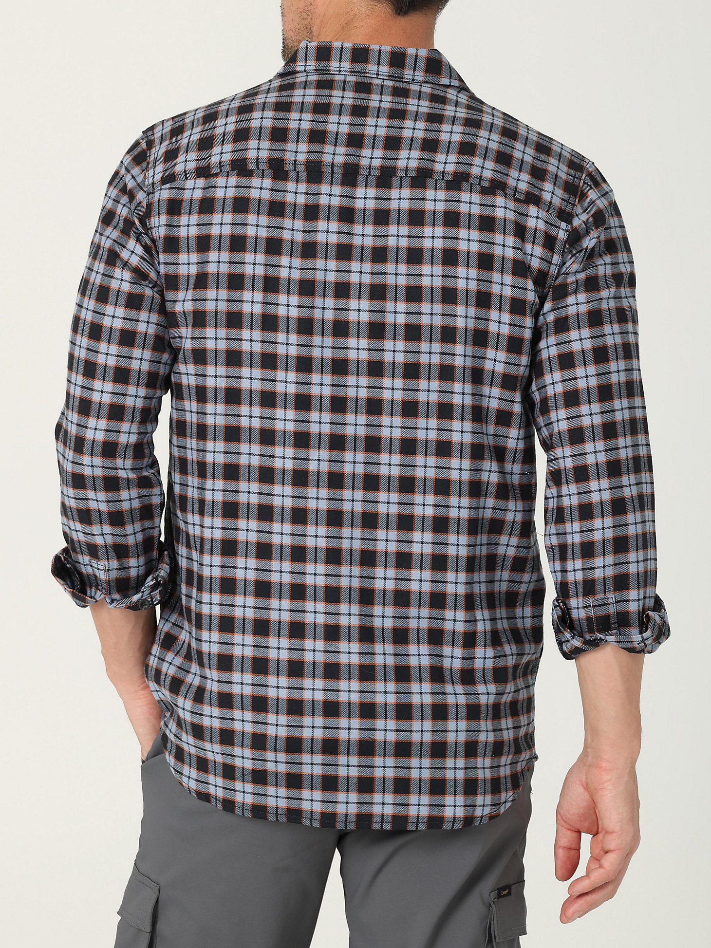 Men's Extreme Motion MVP Classic Stretch Plaid Button Down Shirt in Dreamy Black and Blue Plaid alternative view 1