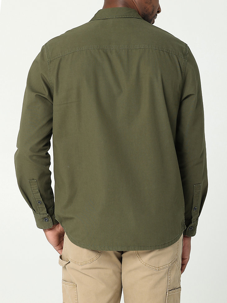 Men's Workwear Solid Overshirt in Kale alternative view