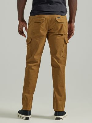 Customized Men Flap Pocket Cargo Jeans Brown Denim Button Closure Tactical  Pants