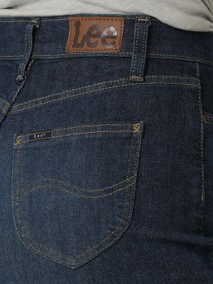 High-waisted jeans with metal fastening on the pockets :: LICHI