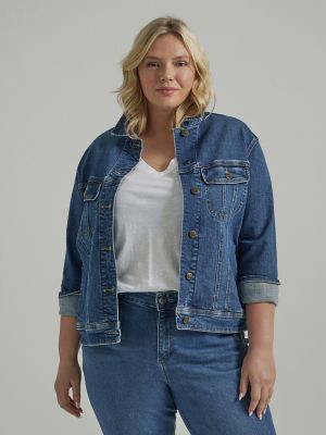 Denim Jacket For Women Plus Size Casual Womens Ladies Denim Oversize Jeans  Chain Jacket Pocket Coat