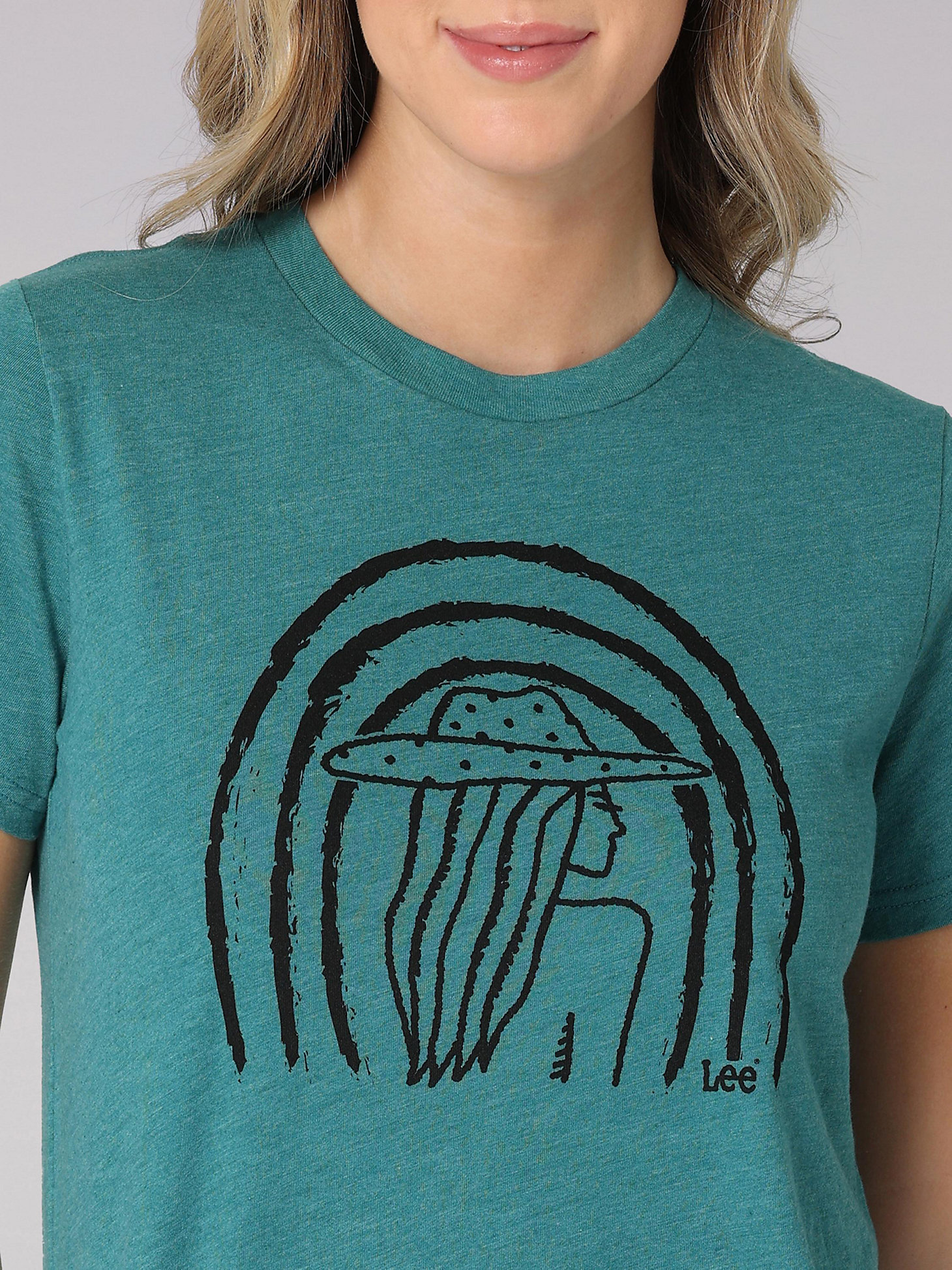Women's Lee Lady Graphic Tee in Midway Teal Heather alternative view 2