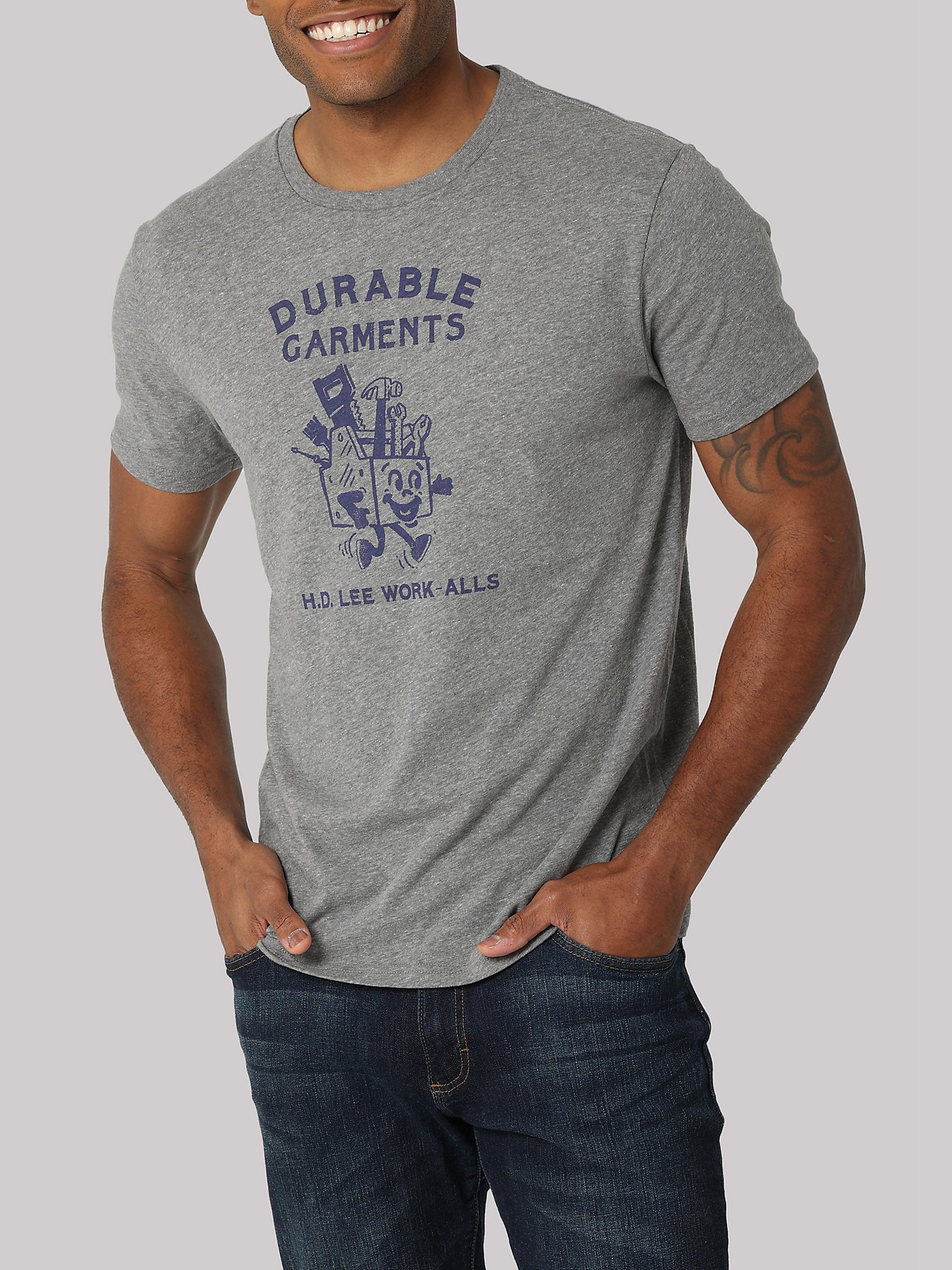 Men's Lee Durable Garments Graphic Tee in Graphite Heather main view