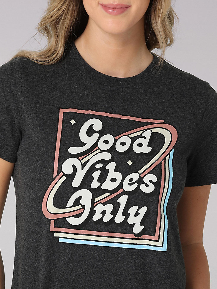 Women's Lee Good Vibes Only Graphic Tee in Black Heather alternative view 2