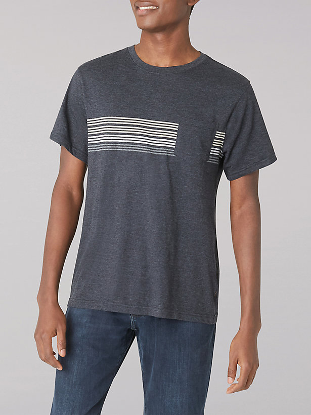 Men's Engineered Stripe Jersey Crew Neck Shirt