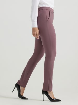 Women's High-Rise Regular Fit Tapered Ankle Knit Pants - A New Day Burgundy  L