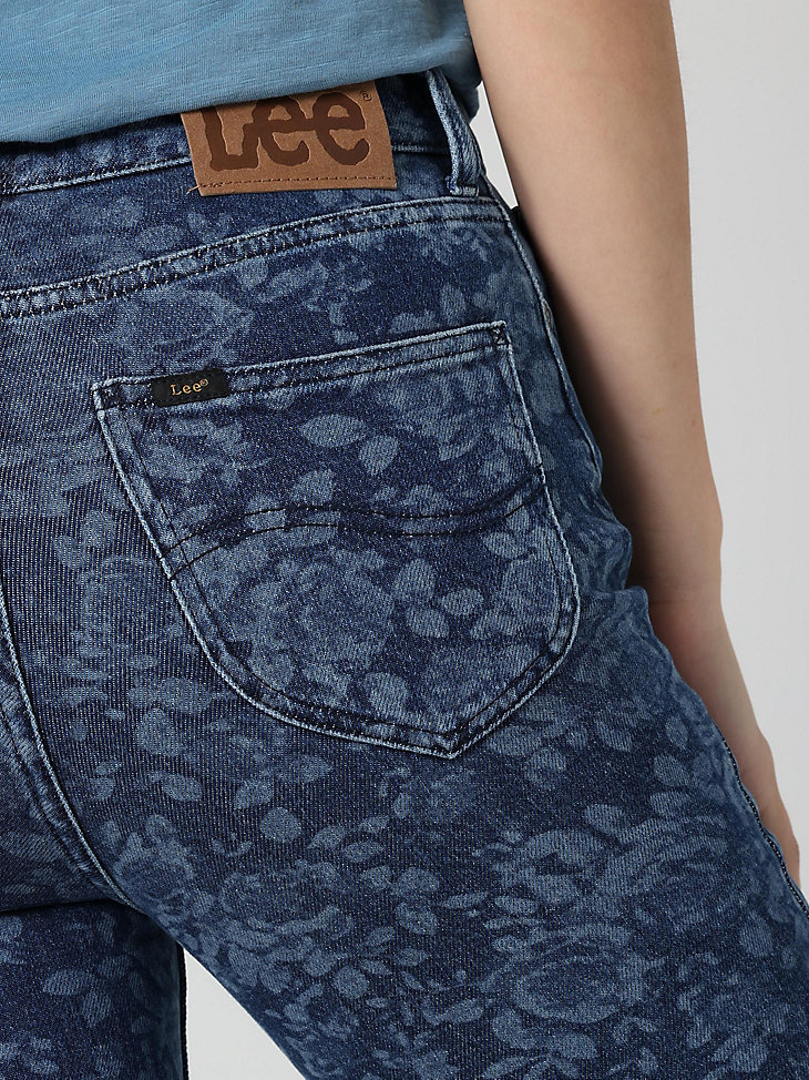 Women's Vintage Modern High Rise Flare Jean  in Floral Laser alternative view 5
