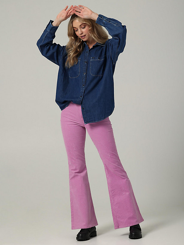 Women's Vintage Modern High Rise Corduroy Flare Jean