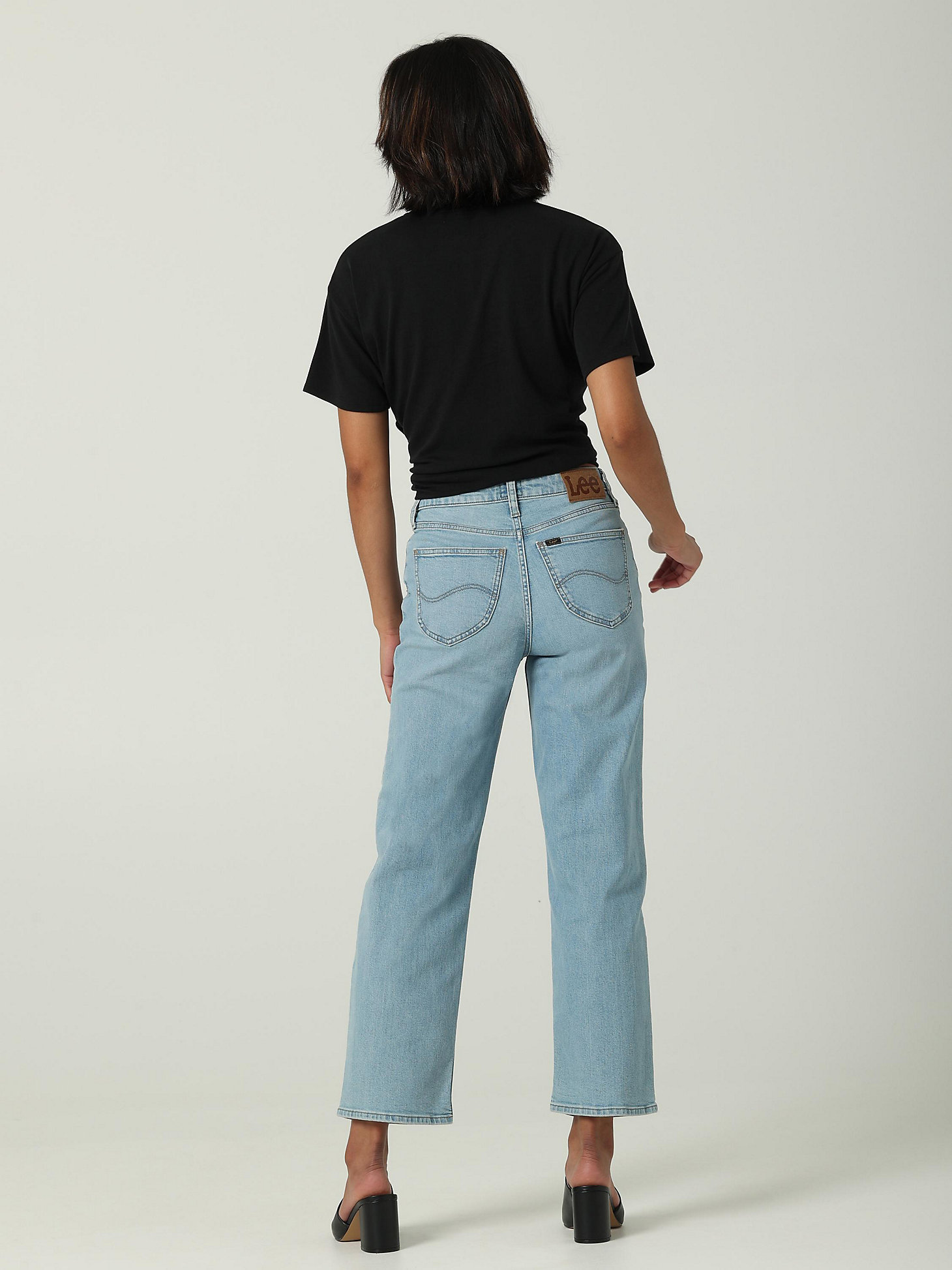 Womens Lee European High Rise Crop Wide Leg Jean:Sunbleach:27 alternative view 1