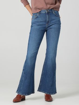 Women's High Rise Split Flare Jean