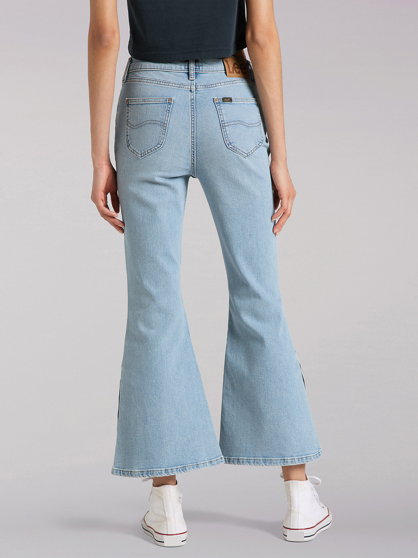 Women's Lee European Collection High Rise Split Flare Jean in Sunbleach alternative view 1