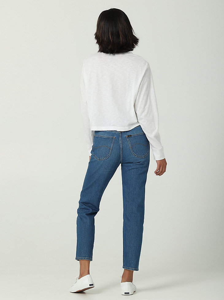Women's Vintage Modern High Rise Straight Leg Jean in Worn Iris alternative view
