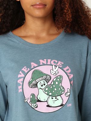 Women's Have a Nice Day Boyfriend Crop Long Sleeve Graphic Tee