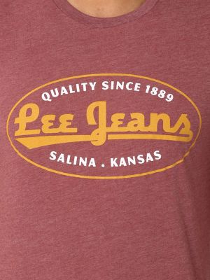 Men's Lee Service Patch Logo Tee in Burgundy Heather alternative view 2