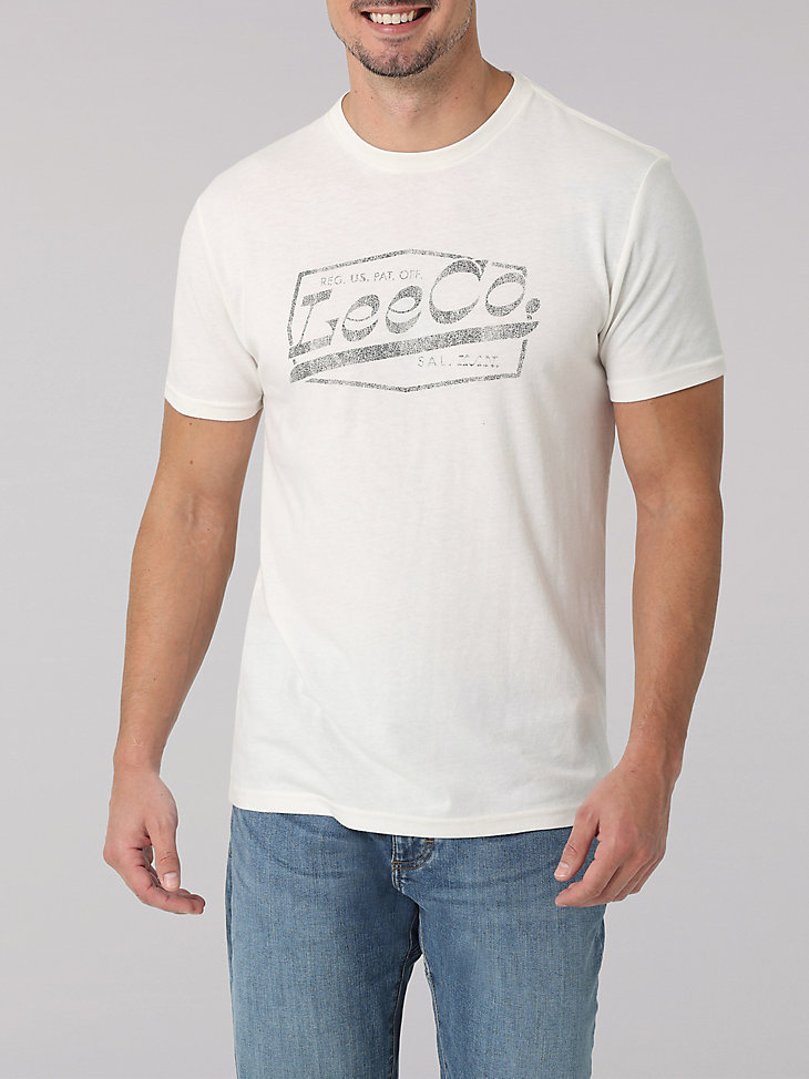Men's Patent Plate Logo Tee in Marshmallow Heather main view