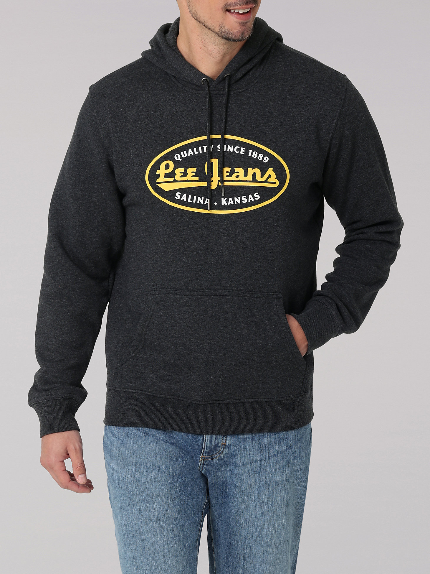 Men's Service Patch Hoodie in Jet Black main view