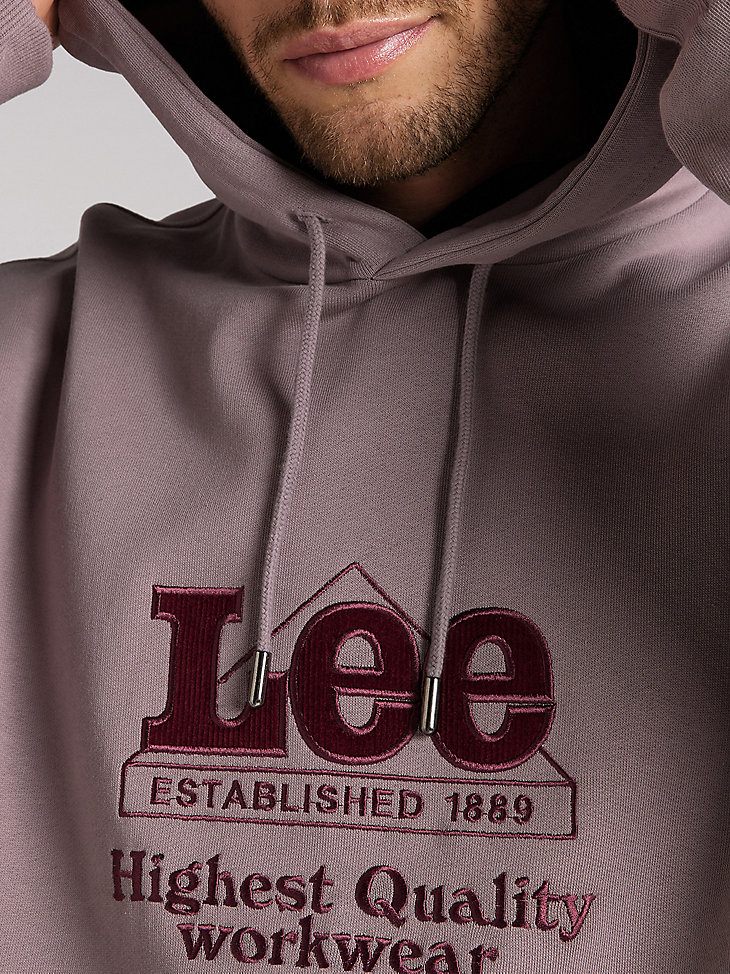 Men's Lee European Collection Lee Workwear Hoodie in Purple Storm alternative view 4