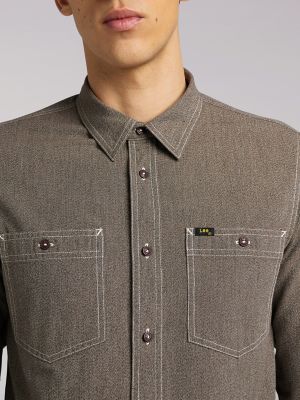 Men's Lee 101 Workwear Shirt in Bistre