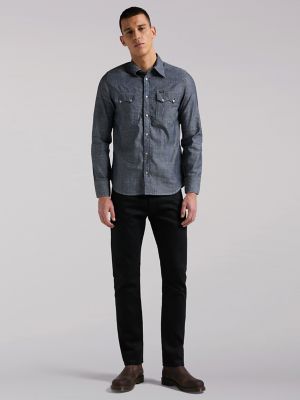 Men's Lee 101 Western Shirt in Dry Indigo