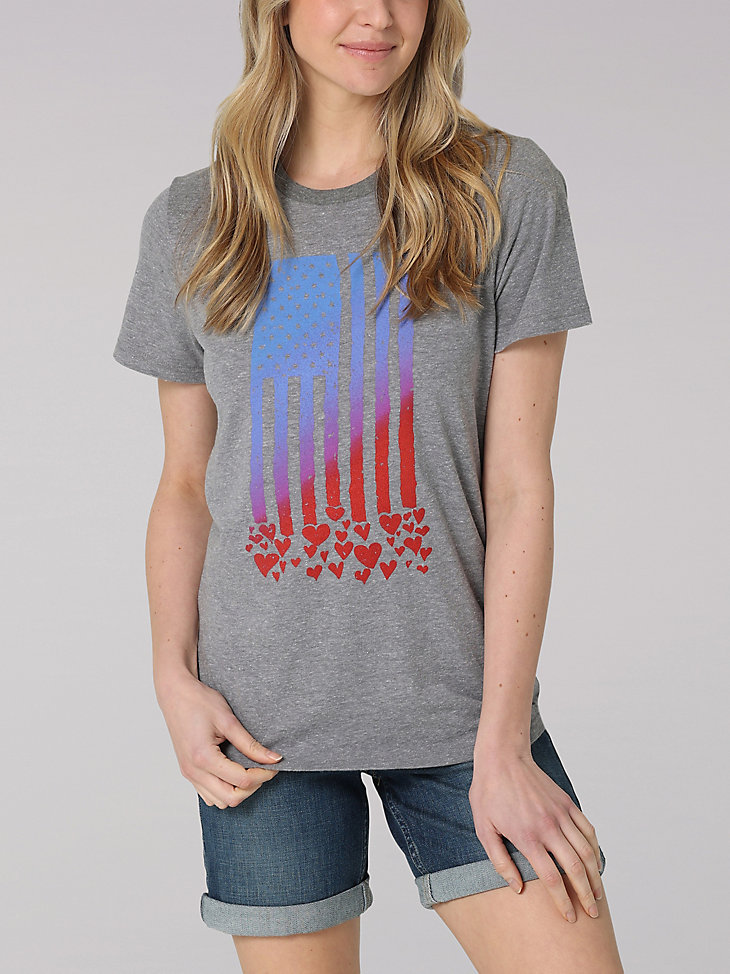 Women's Lee Flag Graphic Tee in Graphite Heather main view