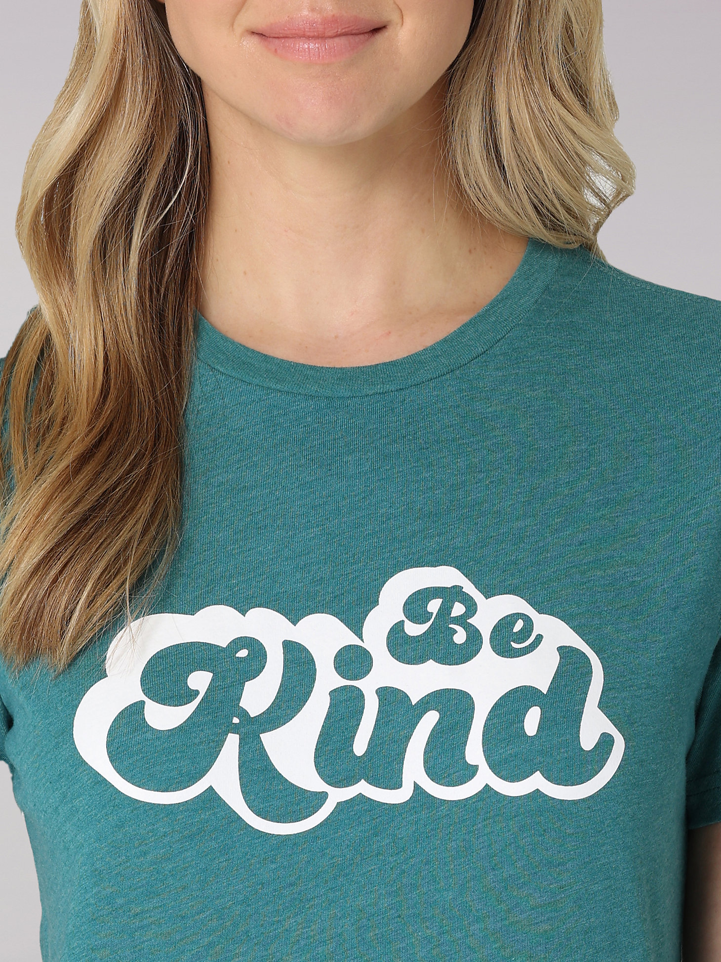 Women's Lee Be Kind Graphic Tee in Midway Teal Heather alternative view 2