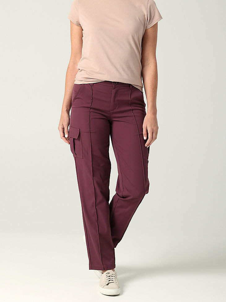 Women's Flex-to-Go Seamed Cargo Straight Leg Pant in Boysenberry main view