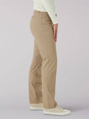 Wrinkle Free Relaxed Fit Straight Leg Pant:Flax:6:SP alternative view 2