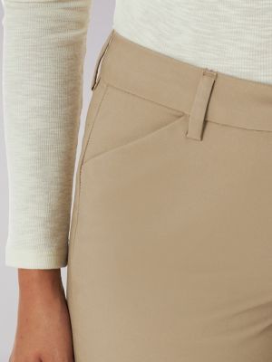 Wrinkle Free Relaxed Fit Straight Leg Pant:Flax:6:SP alternative view 3