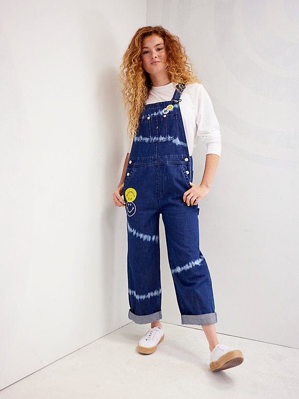 Women's Lee® X Smiley® Bleached Striped Dungaree Overall