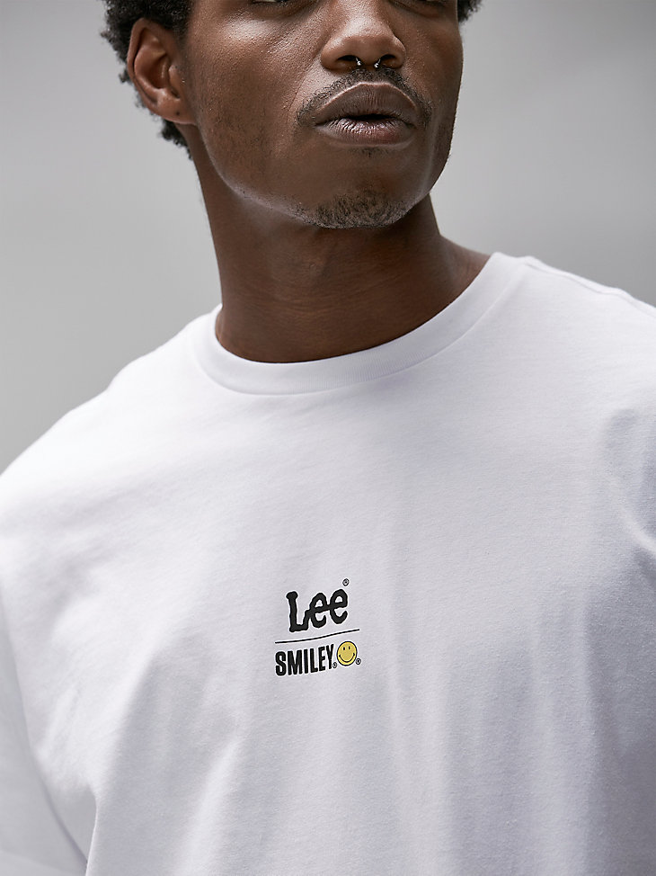 Men's Lee® x Smiley® Upside Down Smiley Tee in White alternative view 3